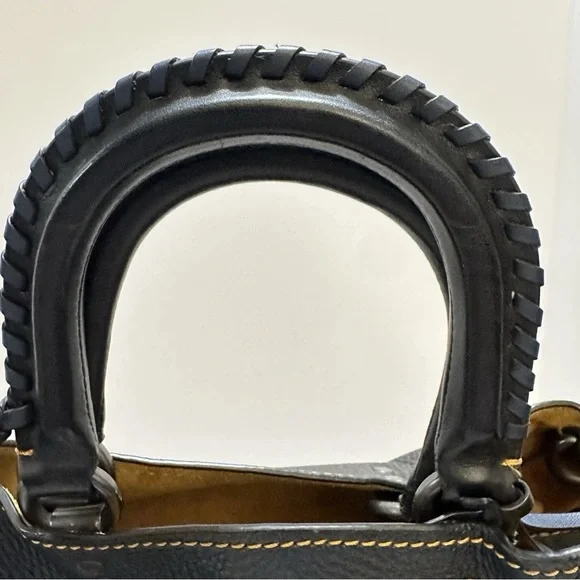 Coach Rogue 36 dark blue whipstitch double handles - Picture 6 of 16